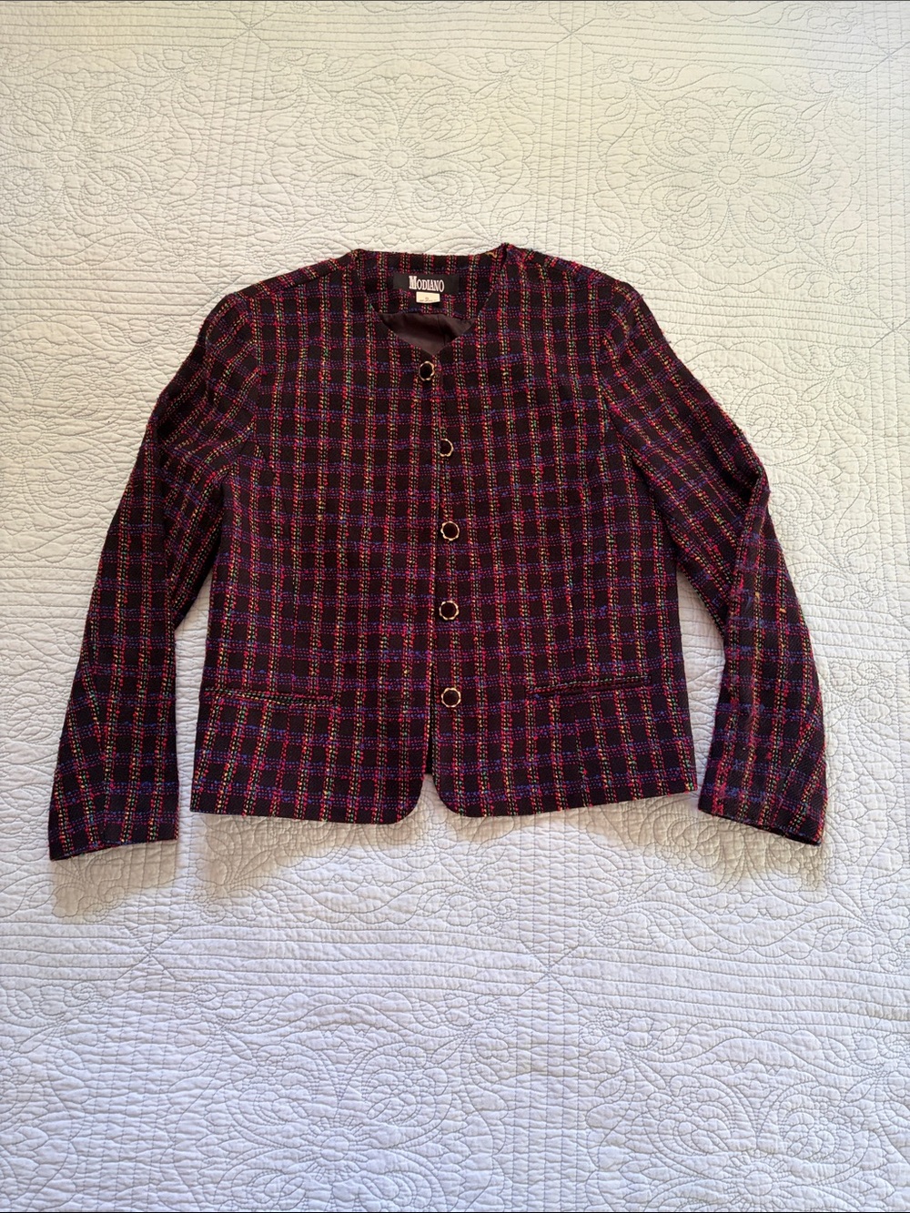 NIC+ZOE Vintage Wool Tweed Button-Front Jacket